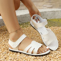 New plus size one-strap flat sandals women's foreign trade velcro roman style beach sandals slippers wholesale
