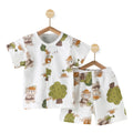 Baby short-sleeve set - summer pure cotton lightweight outfit for boys and girls, infant shorts pajamas, air conditioning clothes, children's summer apparel