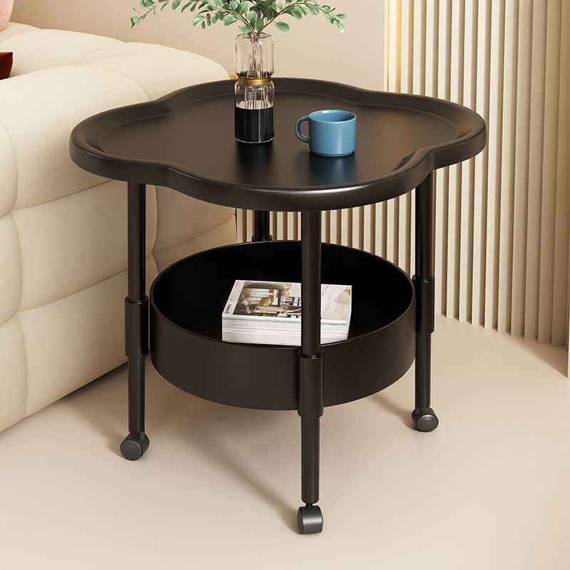 Cream style side table movable bedroom bedside table storage rack for home living room round table creative coffee table sofa side cabinet