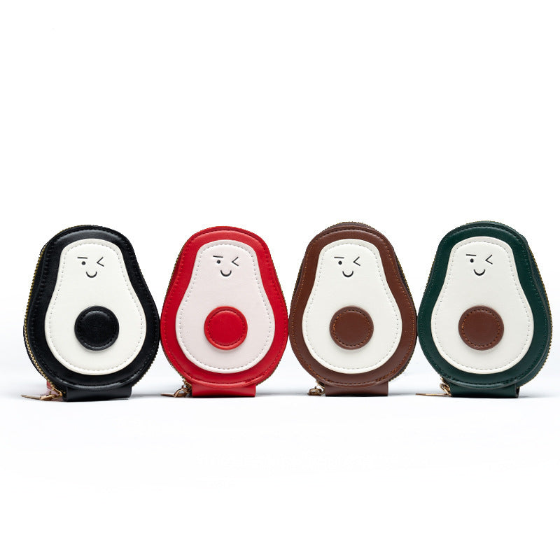 Organ card bag, certificate, new PU avocado mini cute change bag, multi-card storage, large-capacity bank card