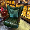 Used tea room owner chair oil wax leather single sofa living room casual chair designer retroaccessible luxury godfather chair