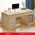 Office desk with lock, workstation with drawers, desk and chair set for employees, home desktop minimalist computer desk