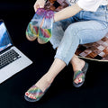 2024 new fashion women's slippers - summer rhinestone stylish ladies' outdoor wear, girly heart-shaped flat color block sandals