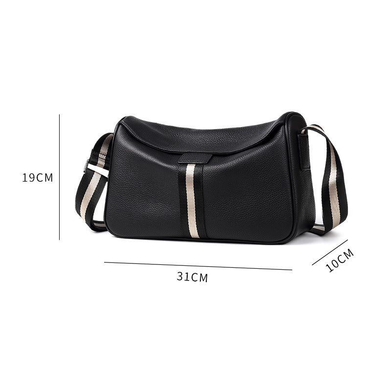 New leather men's bag first layer cowhide messenger bag casual men's shoulder bag trendy sports backpack one piece hair