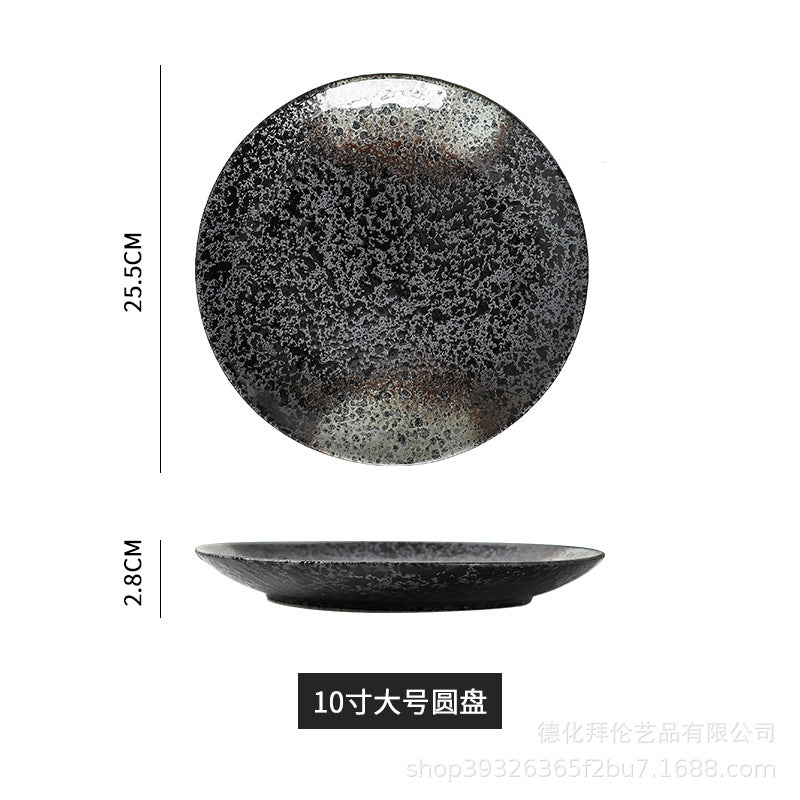 Japanese-style influencer dinner plates restaurant tableware commercial steak plates creative flat plates household dinner plates unique snack dishes