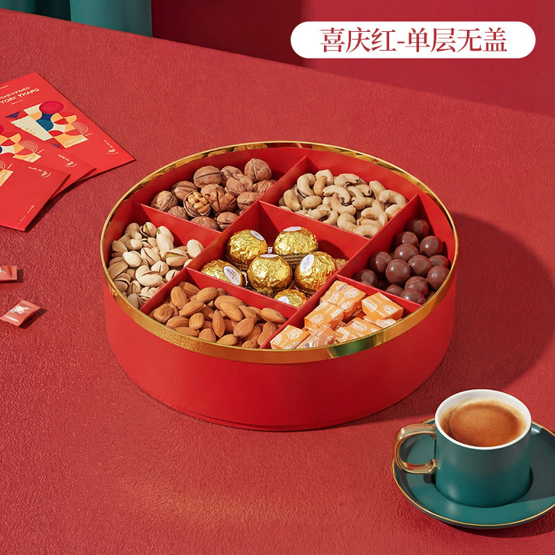 High-style dried fruit platter, perfect for housewarmings, weddings, chinese new year, and everyday use. ideal for home living rooms, this dried fruit storage box also works great as a snack and candy container