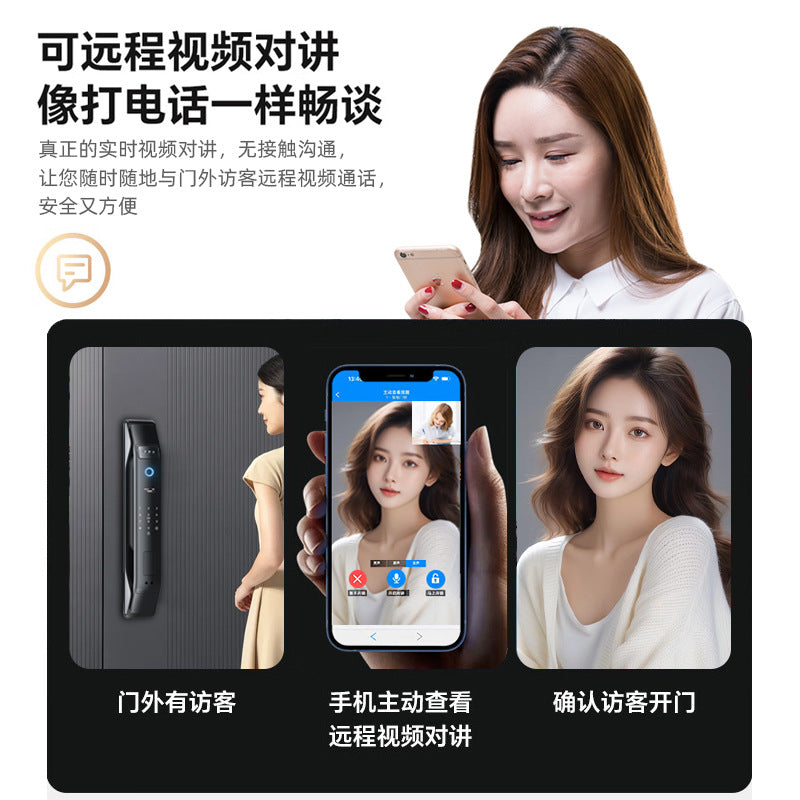 3d face recognition smart door lock, electronic lock, anti-theft door lock, entry door fingerprint lock, password lock - direct from shenzhen factory