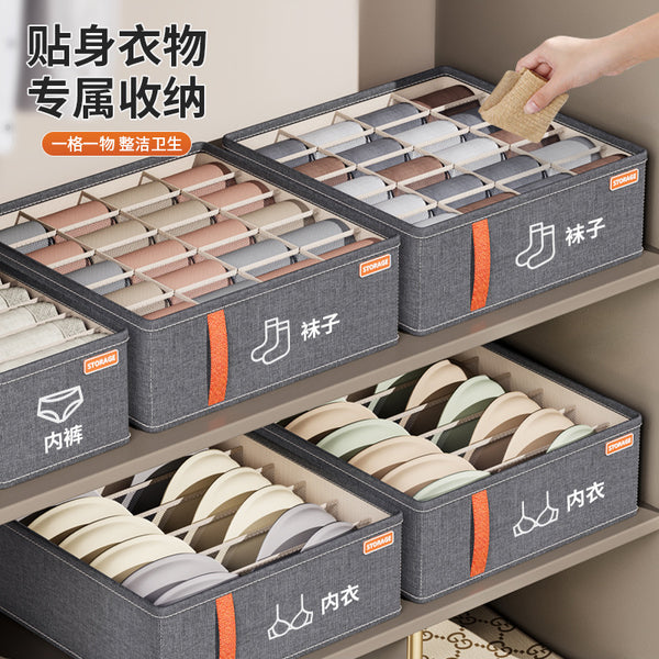 Underwear Storage Box Underwear Socks Storage Box Artifact Drawer Grid Multifunctional Household Wardrobe Classification Box Wholesale