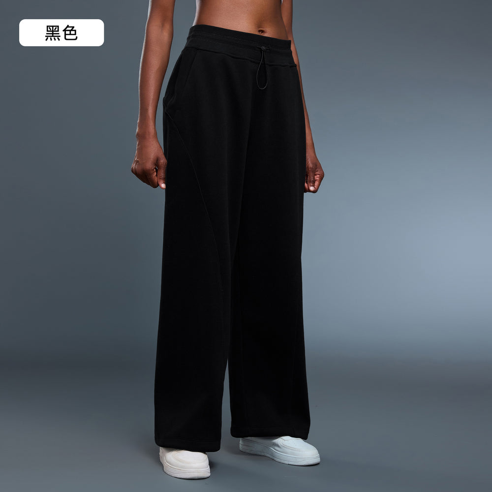 Women's fleece-lined casual pants for autumn and winter - warm, windproof, jogger style, loose fit, straight leg, slimming, athletic long pants d25158