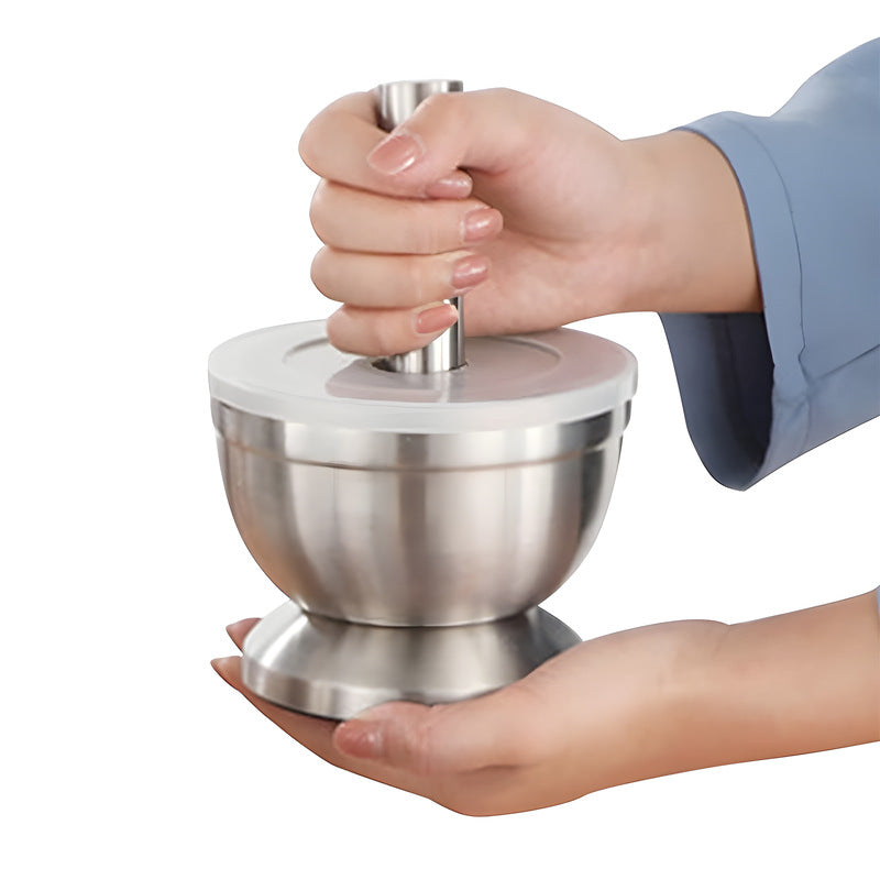 garlic pounder 304 stainless steel kitchen tool garlic pounder pepper grinder with cover manual garlic pounder