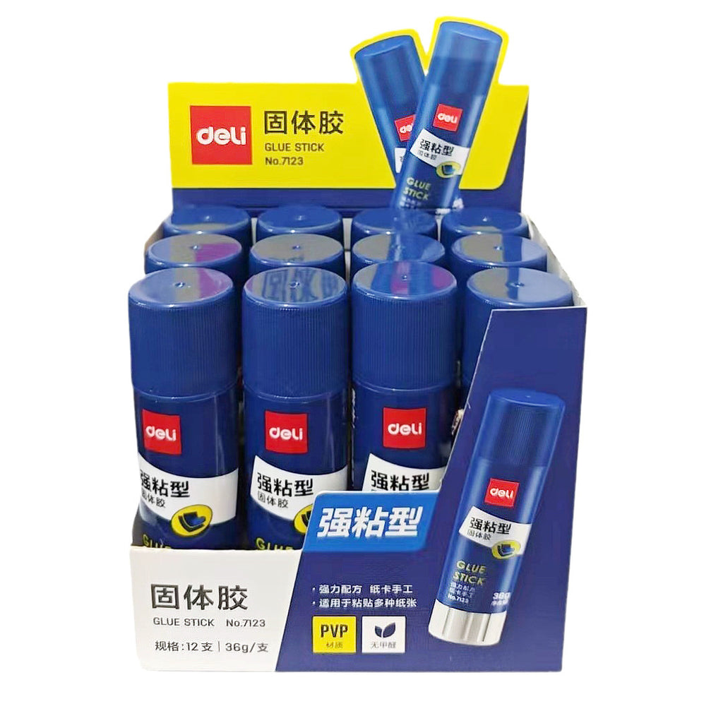 Deli 7123 solid glue stick 36g solid glue stick Children's handmade high-viscosity solid glue wholesale