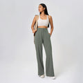 High-waisted, straight-leg pants with a drawstring waistband. versatile and casual, these long pants are designed to elongate the legs with a relaxed, wide-leg fit. perfect for running and workouts. style d25048