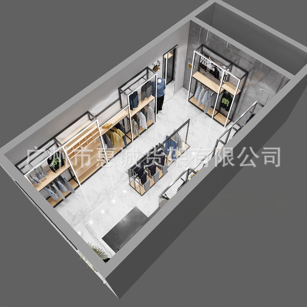 Clothing store display rack men's clothing women's clothing shelf display floor-to-ceiling shoe store shoe rack live broadcast Nakajima wrought iron shelf