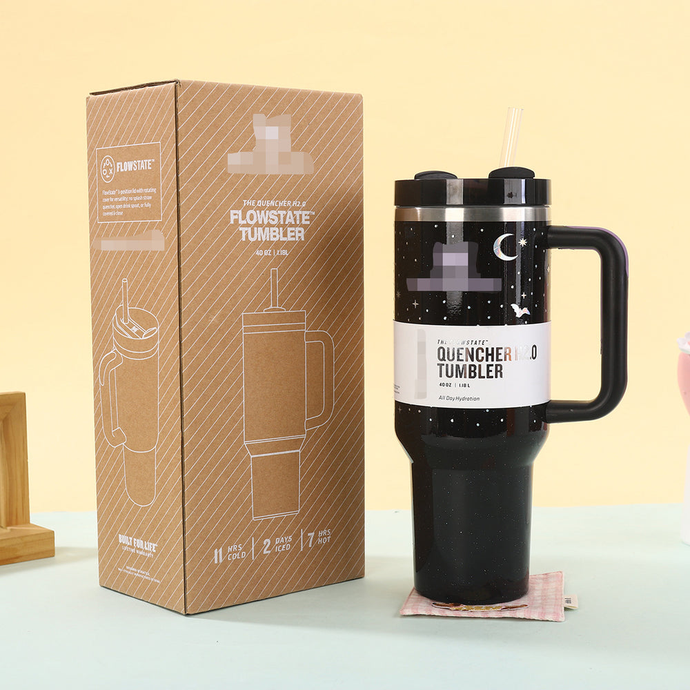 New stanley-style gold-stamped car cup, 304 stainless steel vacuum insulated tumbler, portable outdoor ice tumbler