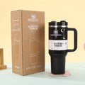 New stanley-style gold-stamped car cup, 304 stainless steel vacuum insulated tumbler, portable outdoor ice tumbler