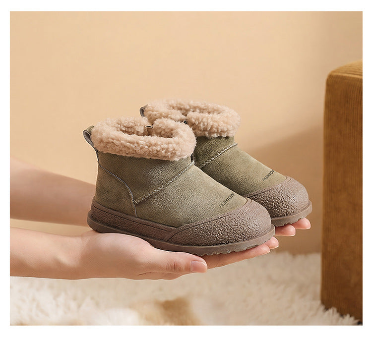 Kids' & baby's snow boots: new  winter collection - girls' thickened fleece-lined cotton boots, boys' warm first walker cotton shoes