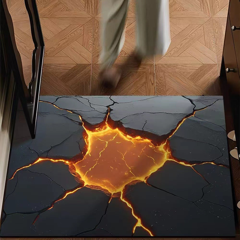 visual trap floor mat flannelfor home bathroom toilet absorbent non-slip mat entrance door mat