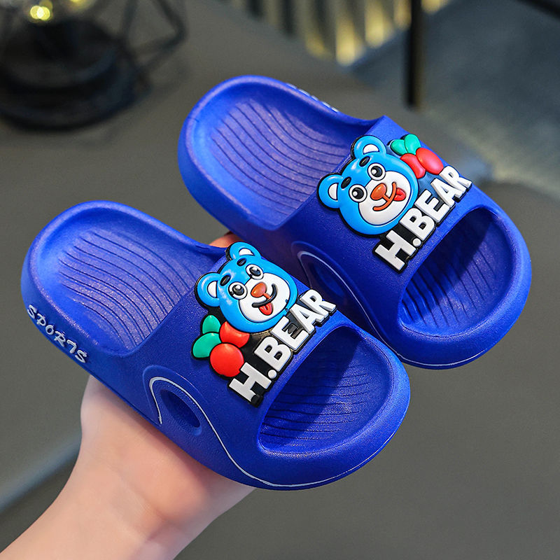 Kids' summer cartoon slippers - boys' indoor home anti-slip soft sole bathroom cute girls' baby parent-child sandals