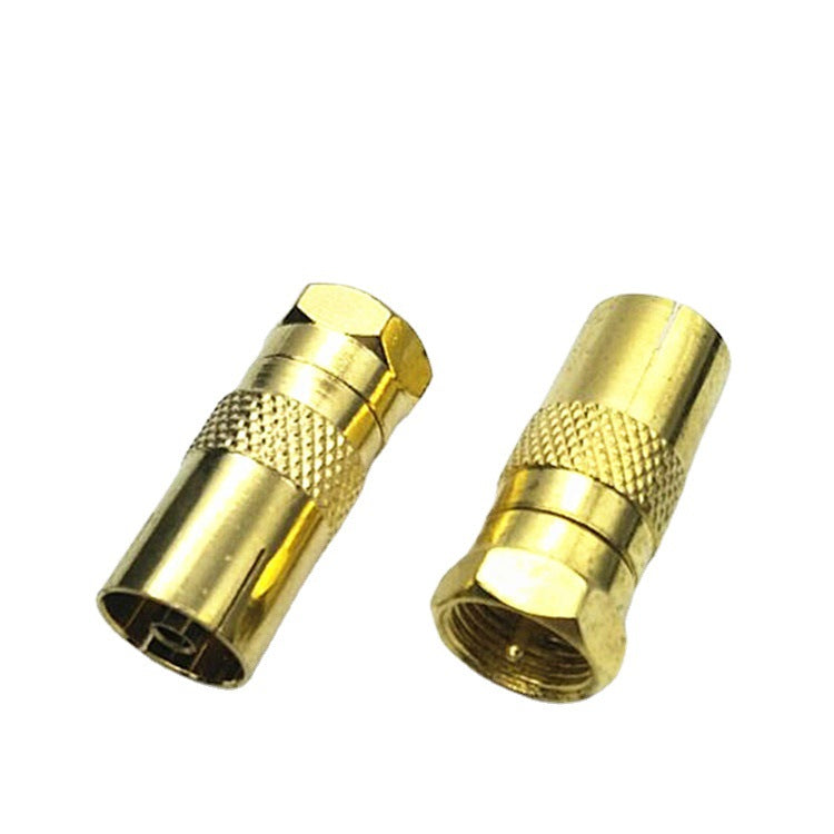 Factory Direct Gold Plated Thread Imperial F Head Rotary RF Female TV Female Cable TV Set Top Box Adapter
