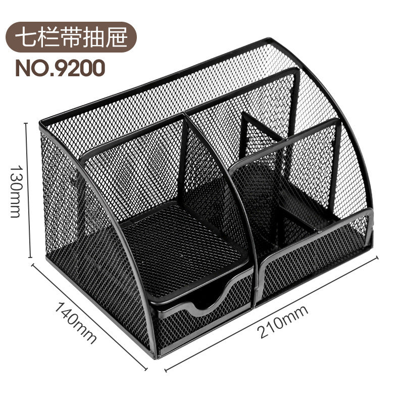 Deli Stationery Multi-layer pen holder Office business pen holder, metal grid pen holder, combined storage box wholesale