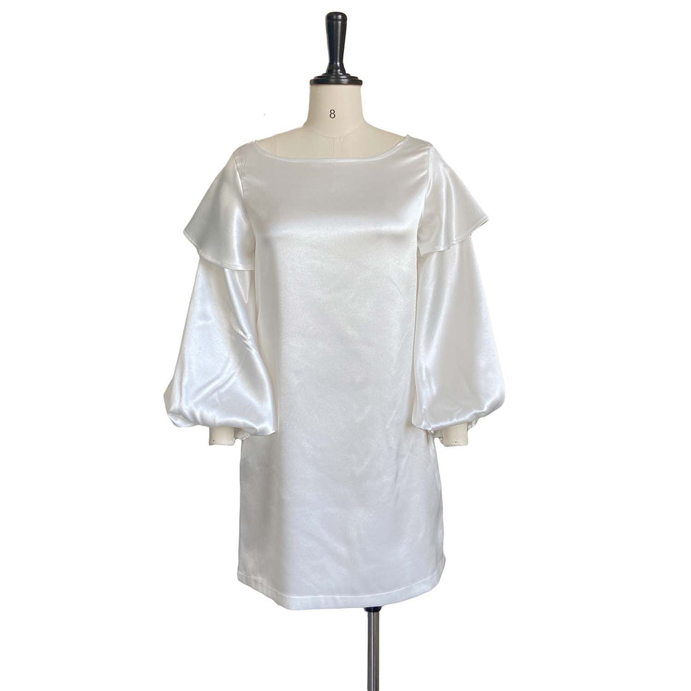 D3075 independent station  cross-border spring/summer new arrival solid color puff sleeve loose casual plus size european and american style dress