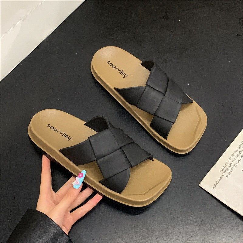 Women's versatile french-style square-toe slides - "cloud-like" comfort, breathable & non-slip beach sandals - new summer 2025 collection