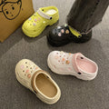 Diy crocs women's 2023 new summer cartoon slippers women's outwear flats beach shoes soft bottom toe shoes