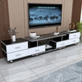 Six-drawer black cabinet with white doors, suitable for lengths of 2 to 2.6 meters