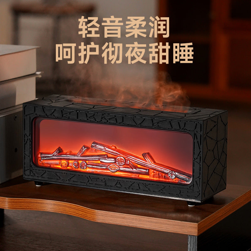 2025 new artificial fireplace aroma diffuser, flame humidifier, automatic scent sprayer, home indoor bedroom ambient light