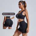 seamless knitting yoga suit spring and summer shortcut out beautiful back sexy sports bra fitness suit for women