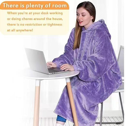Blanket hoodie wearable blanket sweatshirt large heattech pullover shirt lazy sweatshirt long tv blanket