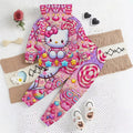 Kids' hoodie set, cross-border hot seller, trendy printed girls' fashion hooded sweatshirt and sweatpants set