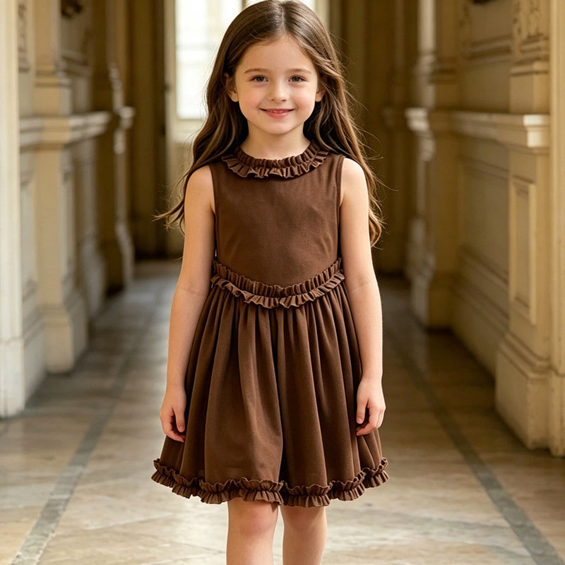 Export style girldress british style vest dress vacation little girl princess dress summer wear in stock wholesale