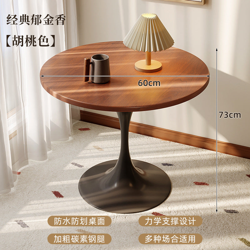 Small apartment dining table, home balcony table, tulip round table, suitable for bubble tea shops, negotiation table, restaurant small round table