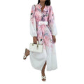 summer new women's fashion: cross-border european and american style dress - trendy printed lantern sleeve a-line maxi dress with cinched waist
