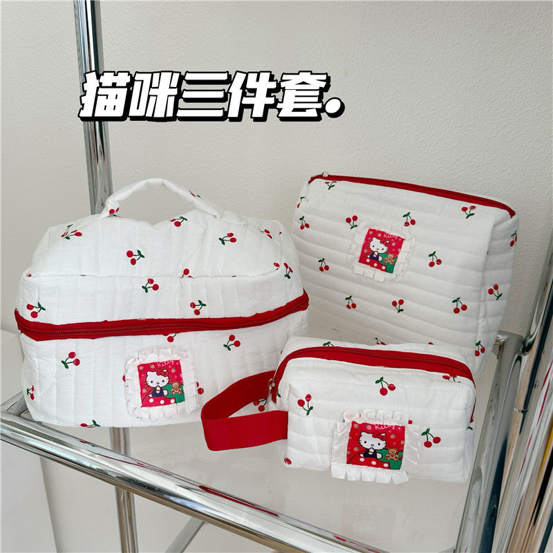 Rustic floral makeup bag - large capacity cosmetic organizer, portable handheld toiletry bag, makeup pouch for students