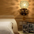 Nordic gold crystal mirror front light light luxury iron bedroom bedside wall lamp bathroom dressing table makeup hotel corridor