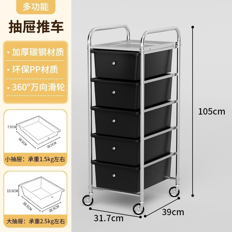 Multi-tiered storage cabinet with drawers - versatile organizer for home, space-saving, black