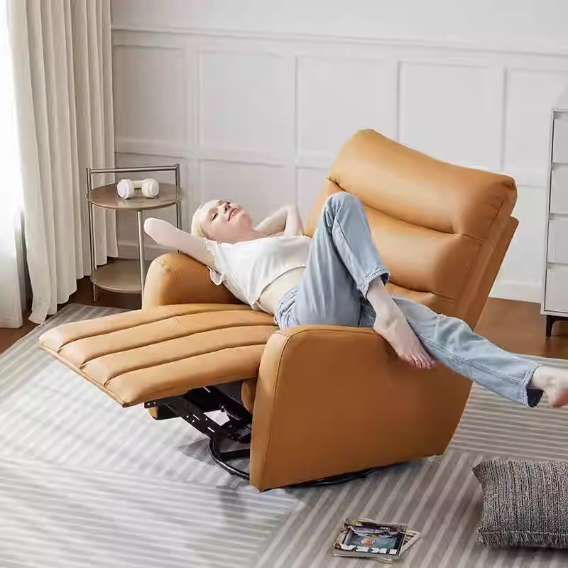 Single lazy electric sofa living room genuine leather functional sofa small apartment piano key space first class sofa cabin