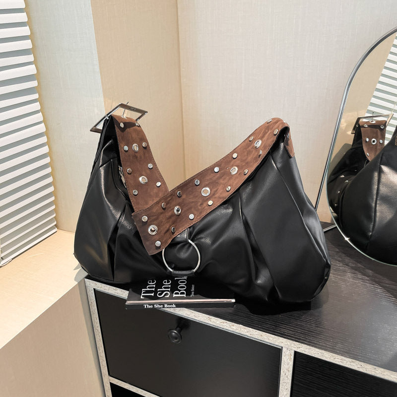 Foreign trade European and American locomotive style Spice girl bag women 2025 new large-capacity underarm bag high-end shoulder messenger bag