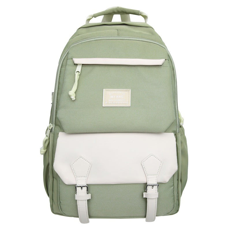 Backpack maillard color matching classy school bag junior high school student school bag casual travel couple college student school bag