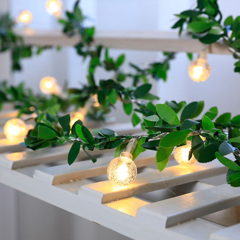New led light string green leaf rattan bubble ball little bee battery box USB indoor and outdoor scene decorative light