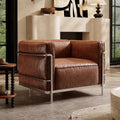 American retro lc3 genuine leather sofa - cassina le corbusier designer hotel bauhaus single seater chair