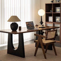 Solid wood dining table walnut color living room large desk workbench large board dining desk all-in-one conference office table