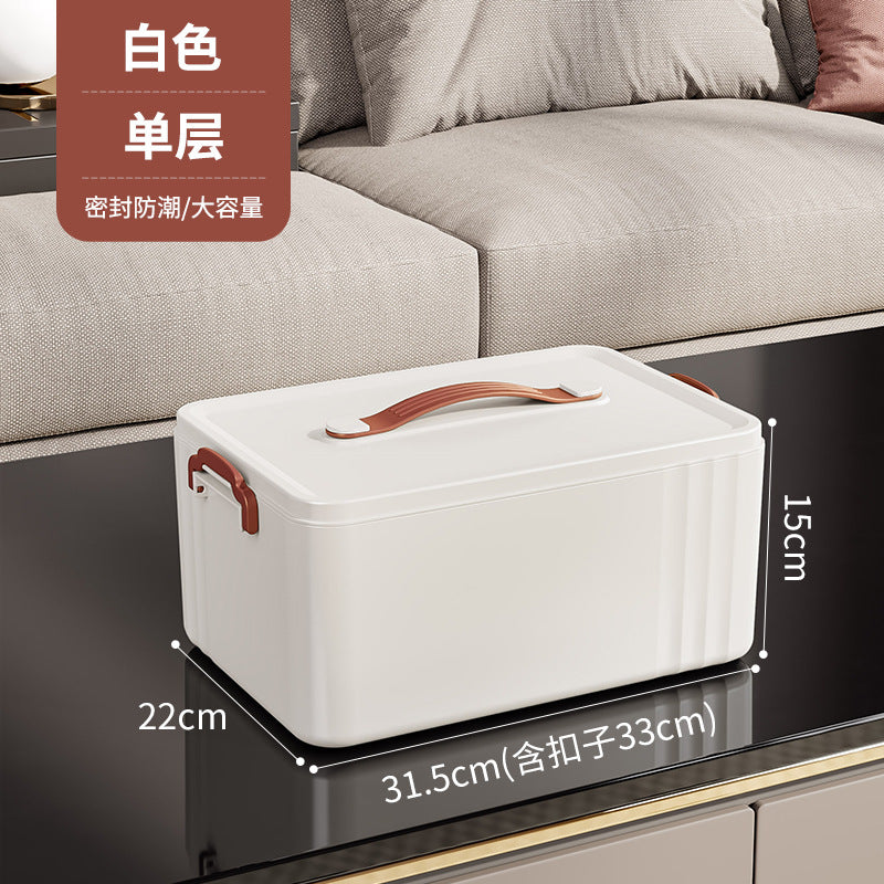 Medical box Household large-capacity portable first aid medicine storage box Multi-layer portable plastic large transparent medicine box