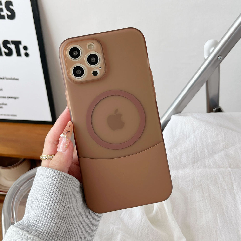 Suitable for iphone17promax splicing contrasting color mobile phone case magnetic suction apple 16 skin-like frosted anti-fall protective cover