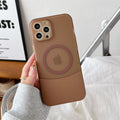 Suitable for iphone17promax splicing contrasting color mobile phone case magnetic suction apple 16 skin-like frosted anti-fall protective cover