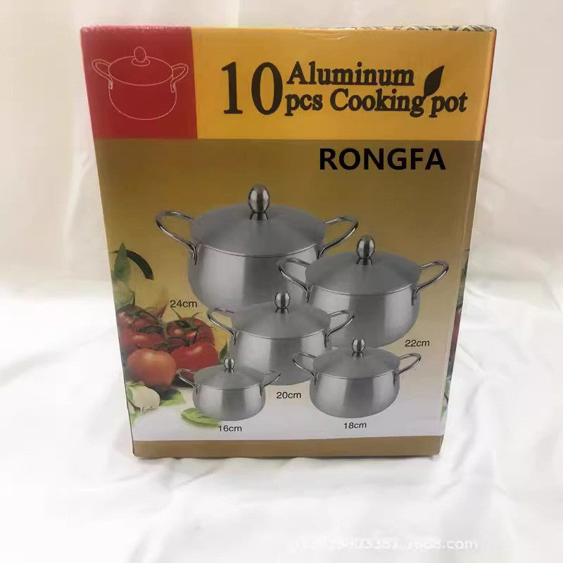 Factory price export10pcs aluminum pot packed with aluminum pots hot selling export pot suitkitchenware