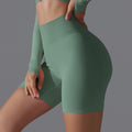 European and american seamless yoga shorts - high waist, butt-lifting, compression shorts - breathable, quick-drying, running, sports, fitness, 3/4 length shorts