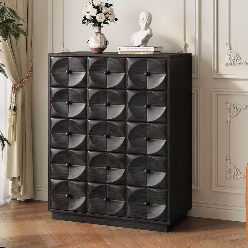 Medieval style solid wood chest of drawers multi-layer creative living room ripple cabinet medieval style storage tv cabinet chest of drawers